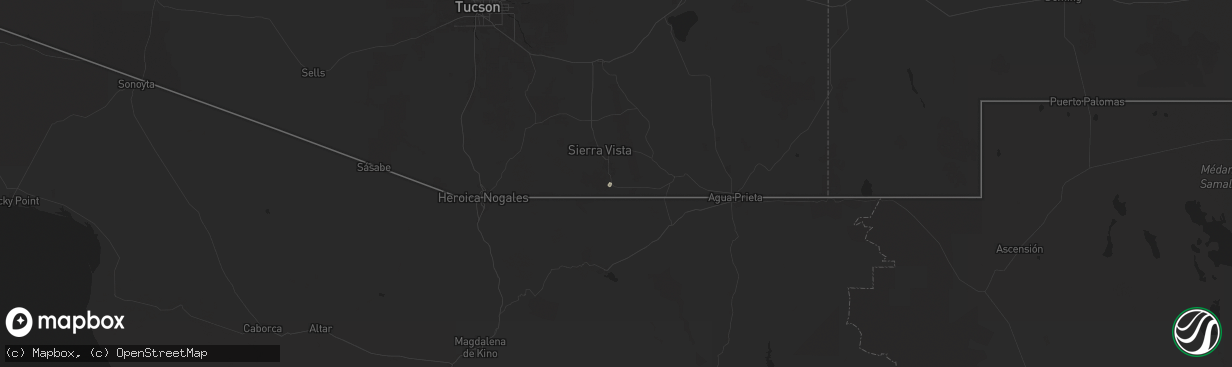 Hail map in Hereford, AZ on July 28, 2024