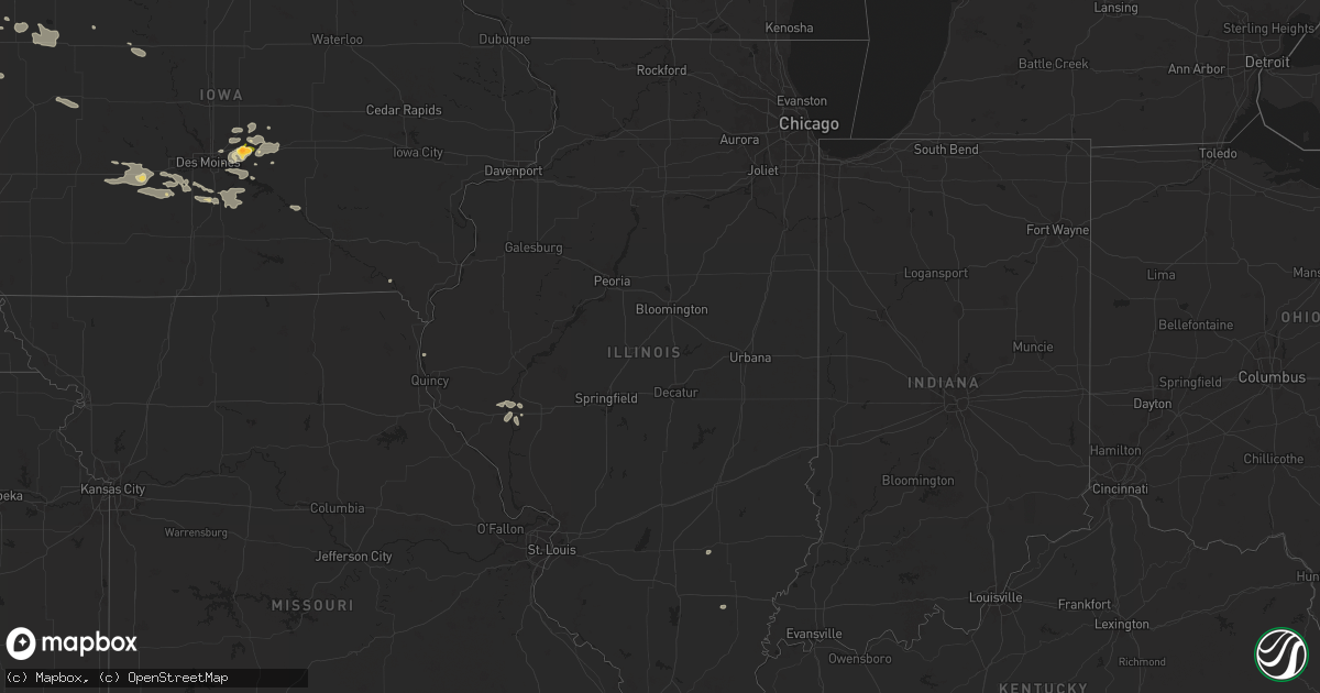 Hail map in Illinois on July 28, 2024