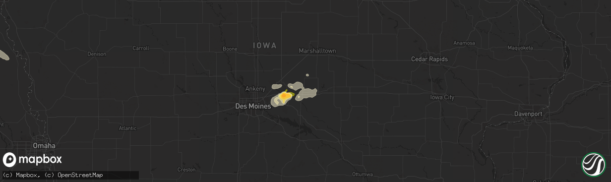 Hail map in Newton, IA on July 28, 2024