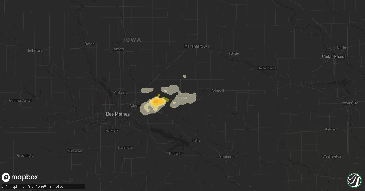 Hail map in Newton, IA on July 28, 2024