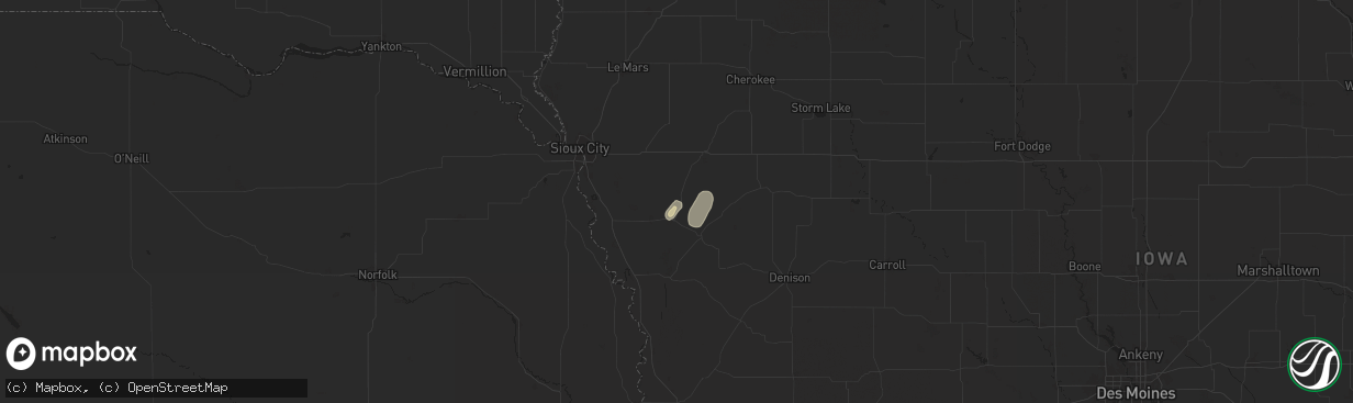 Hail map in Oto, IA on July 28, 2024