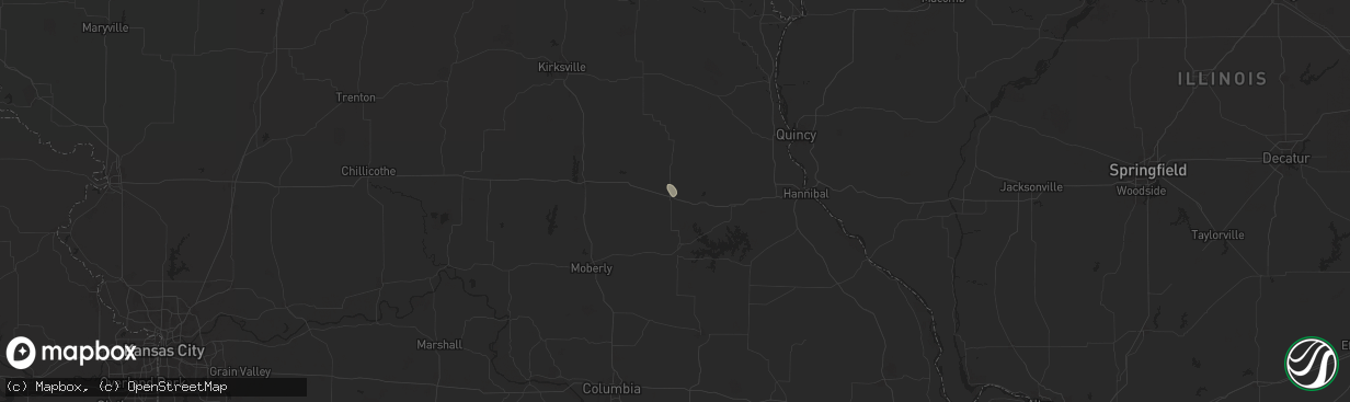 Hail map in Shelbina, MO on July 28, 2024