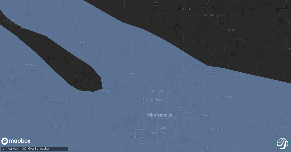 Hail map in Anoka, MN on July 28, 2025