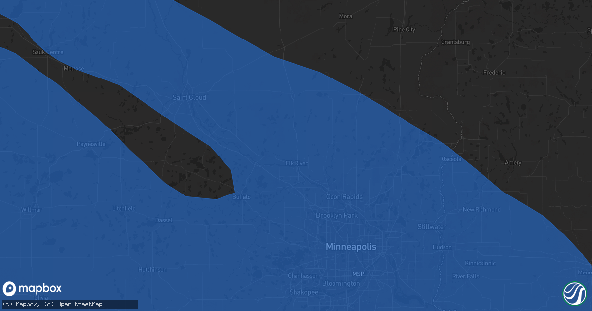 Hail map in Elk River, MN on July 28, 2025