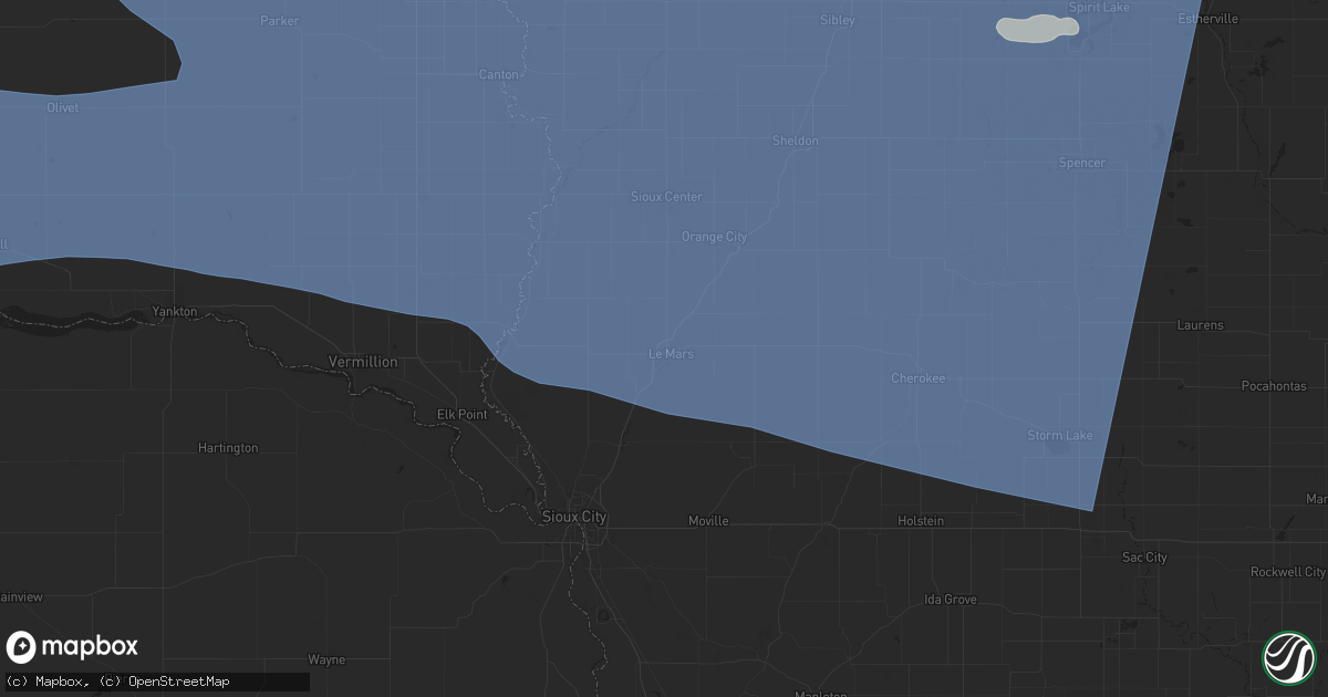 Hail map in Le Mars, IA on July 28, 2025