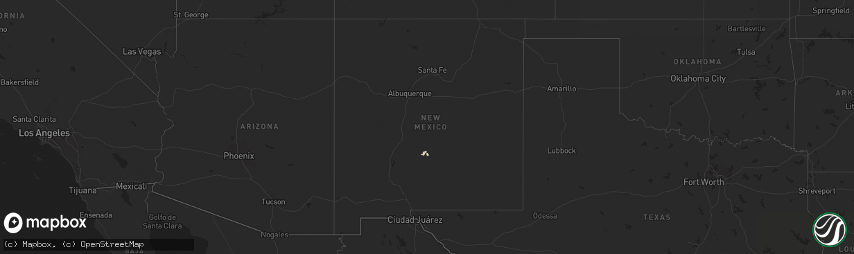 Hail map in New Mexico on July 28, 2025