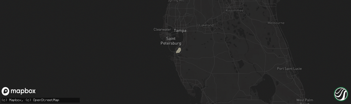 Hail map in Palmetto, FL on July 28, 2025