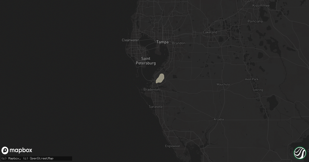 Hail map in Palmetto, FL on July 28, 2025