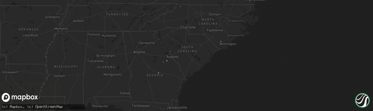Hail map in South Carolina on July 28, 2025