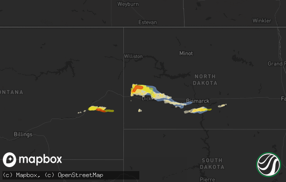 Hail map preview on 07-28-2025