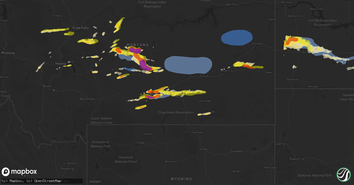 Hail map on July 28, 2025