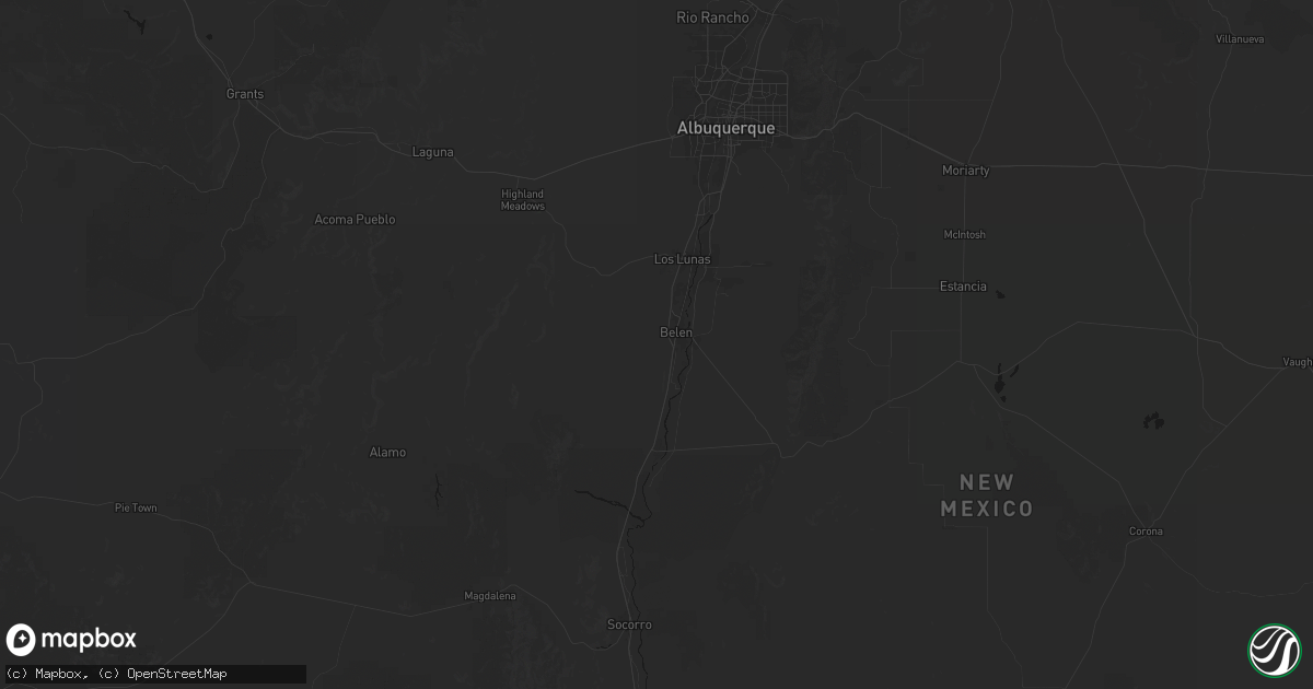 Hail map in Belen, NM on July 28, 2026