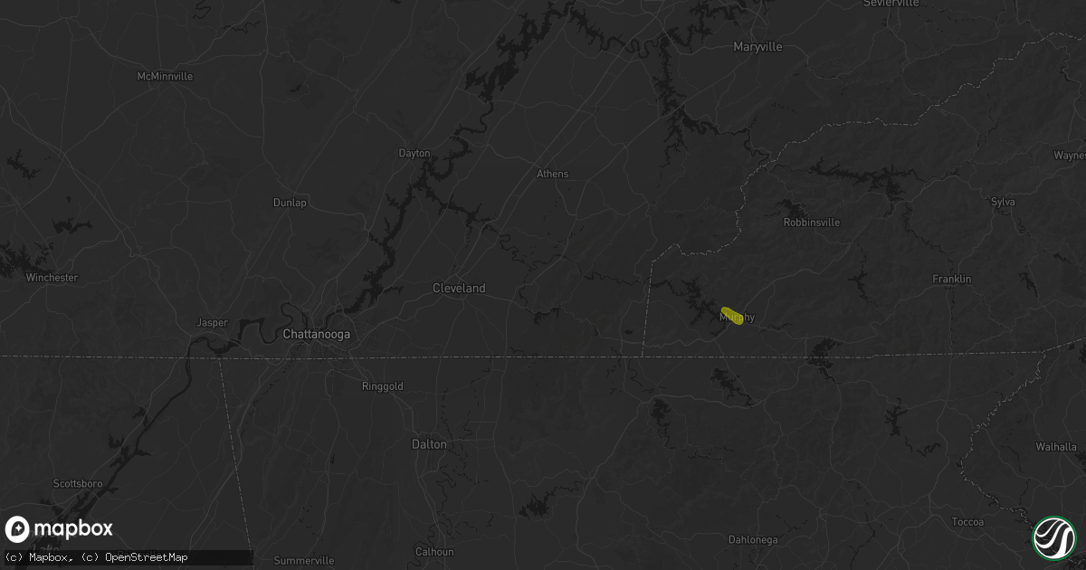 Hail map in Benton, TN on July 28, 2026