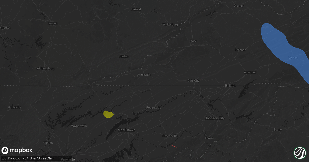 Hail map in Blackwater, VA on July 28, 2026