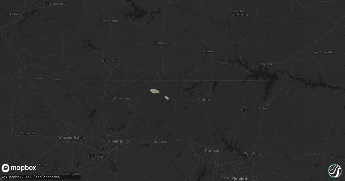 Hail map in Blanch, NC on July 28, 2026
