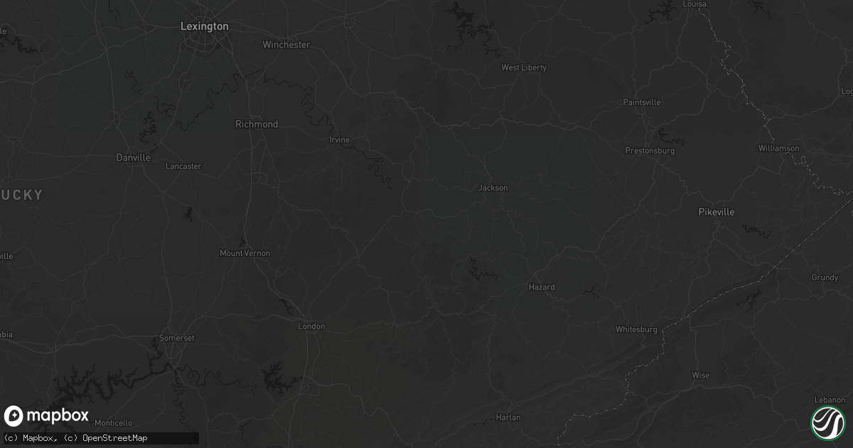 Hail map in Booneville, KY on July 28, 2026