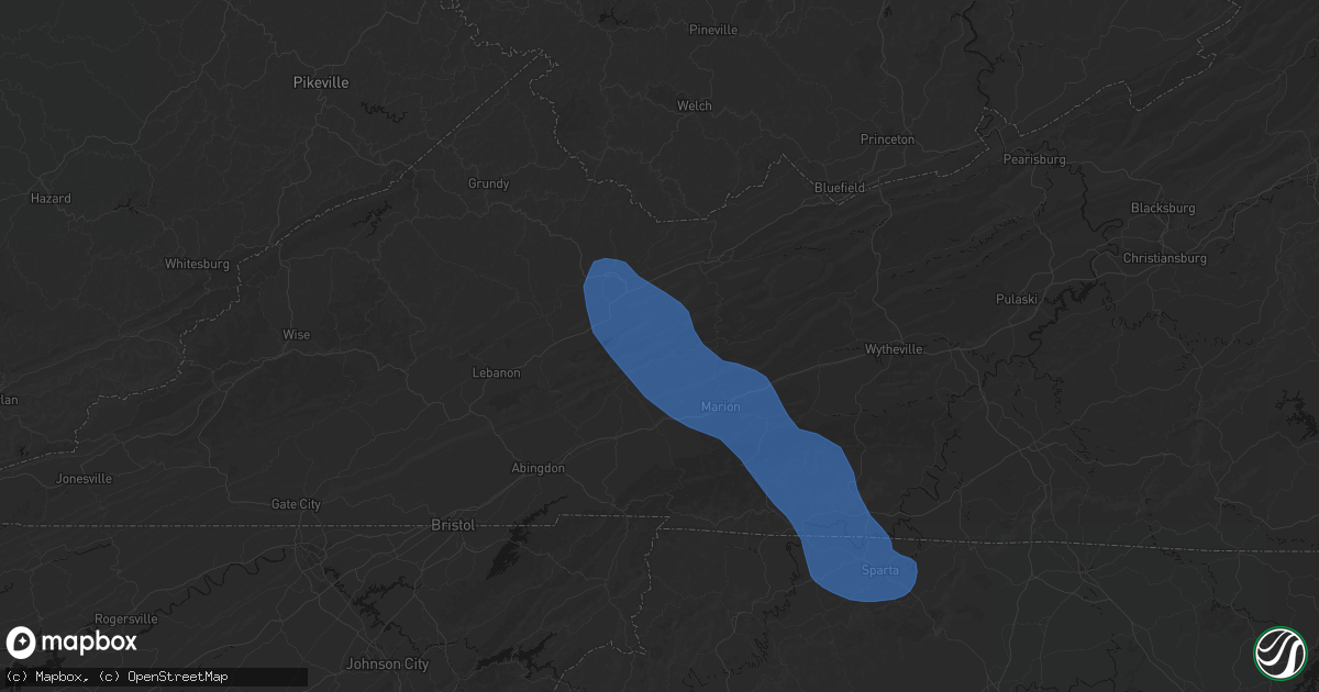 Hail map in Broadford, VA on July 28, 2026