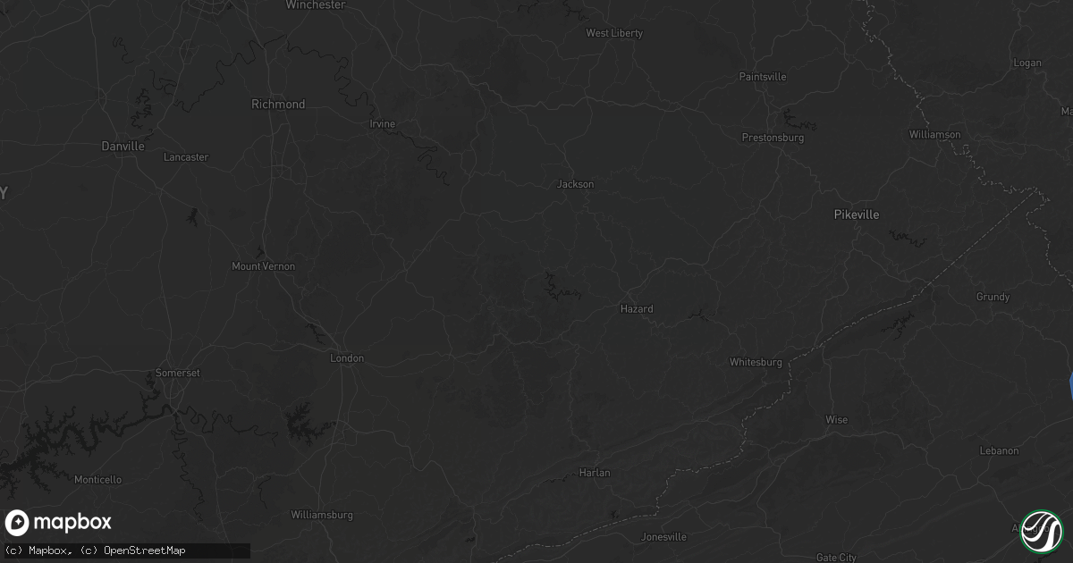 Hail map in Buckhorn, KY on July 28, 2026
