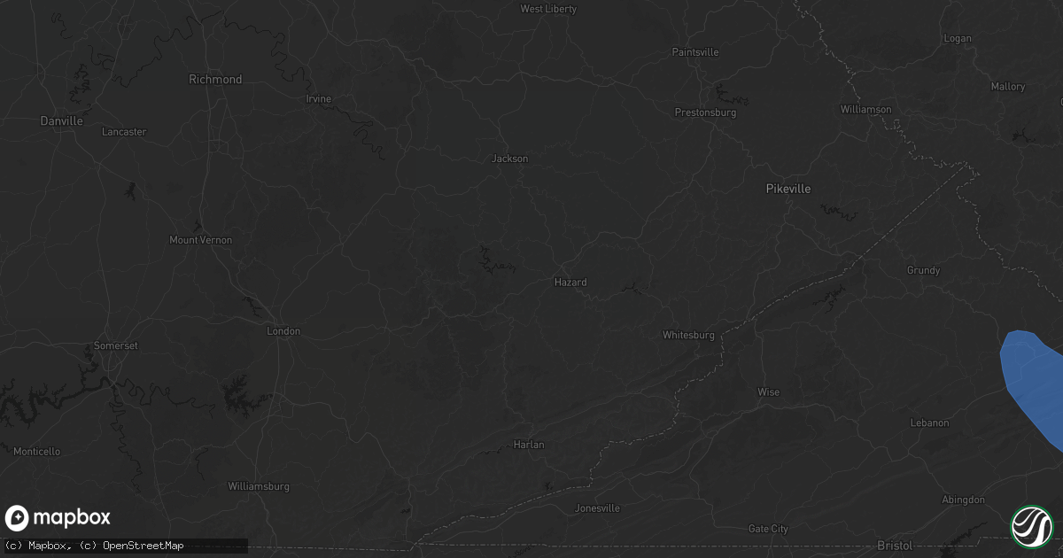 Hail map in Busy, KY on July 28, 2026