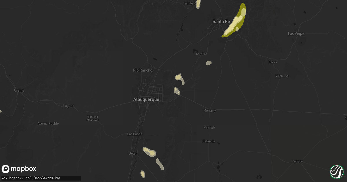 Hail map in Cedar Crest, NM on July 28, 2026