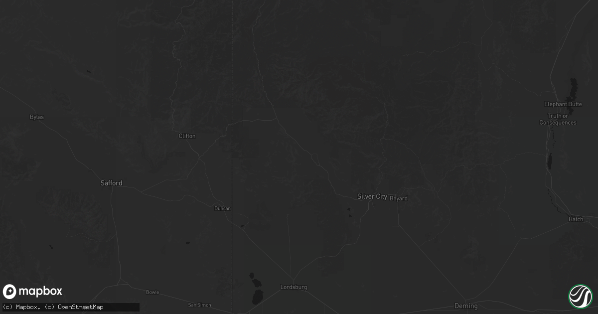 Hail map in Cliff, NM on July 28, 2026