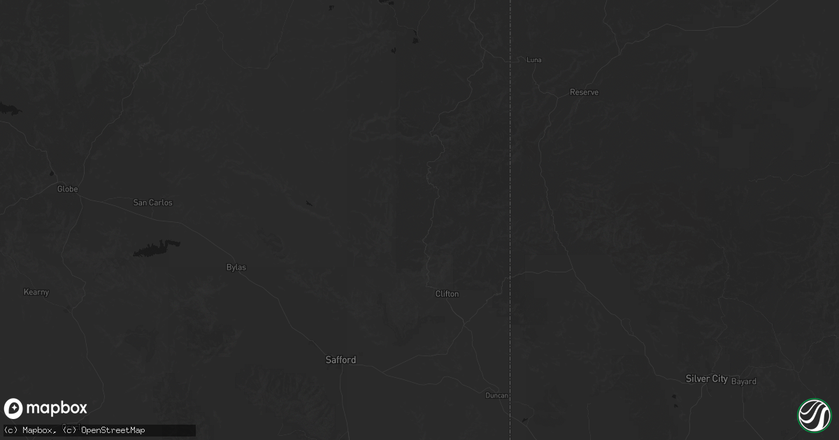 Hail map in Clifton, AZ on July 28, 2026