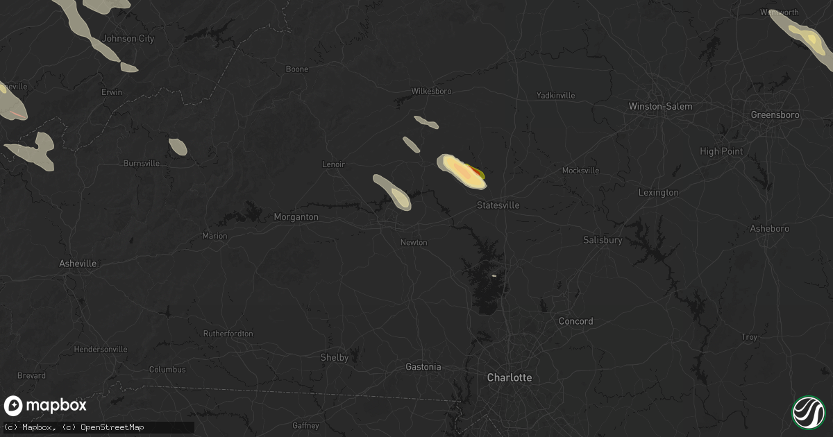 Hail map in Conover, NC on July 28, 2026