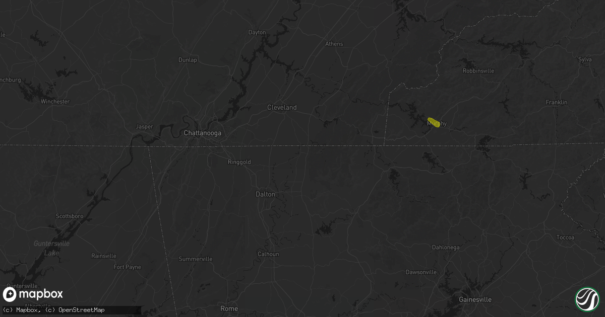 Hail map in Crandall, GA on July 28, 2026