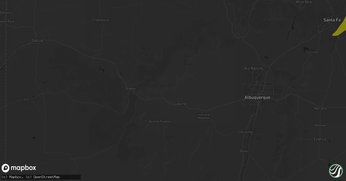 Hail map in Cubero, NM on July 28, 2026