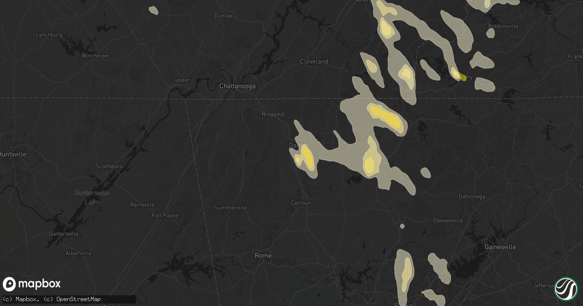 Hail map in Dalton, GA on July 28, 2026