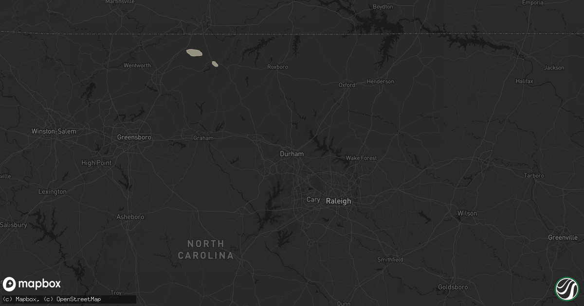Hail map in Durham, NC on July 28, 2026