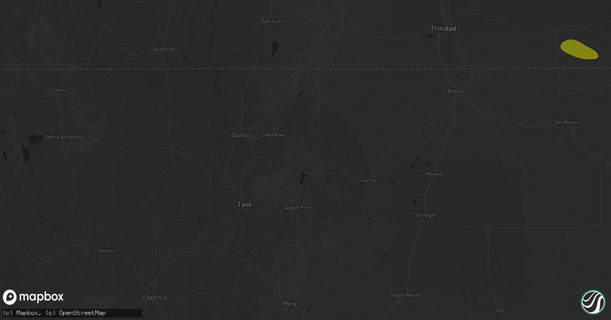 Hail map in Eagle Nest, NM on July 28, 2026