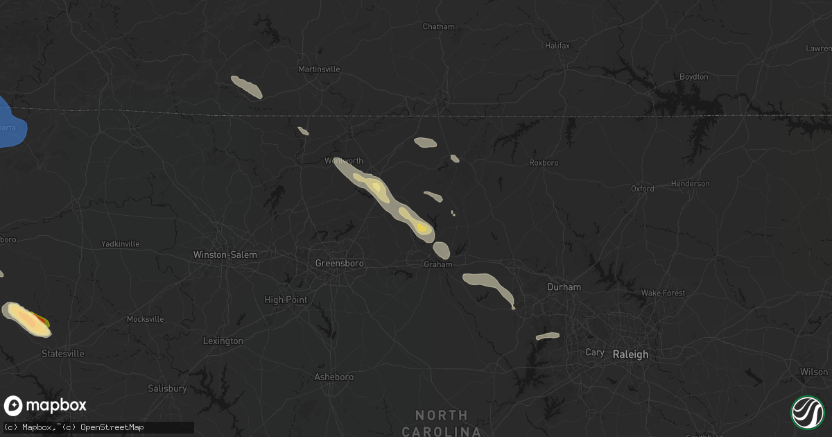 Hail map in Elon, NC on July 28, 2026