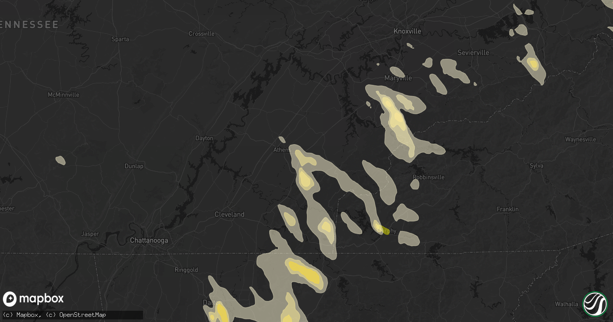 Hail map in Englewood, TN on July 28, 2026