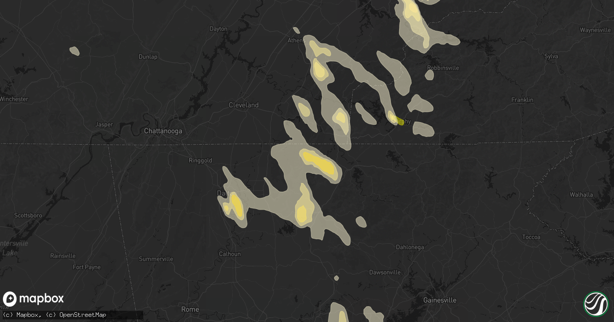 Hail map in Epworth, GA on July 28, 2026