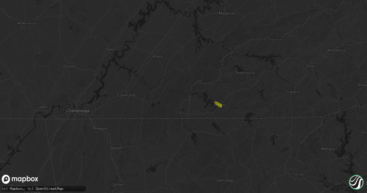 Hail map in Farner, TN on July 28, 2026