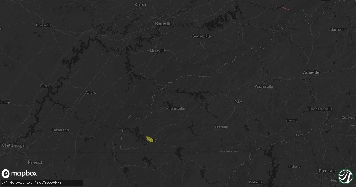 Hail map in Fontana Dam, NC on July 28, 2026
