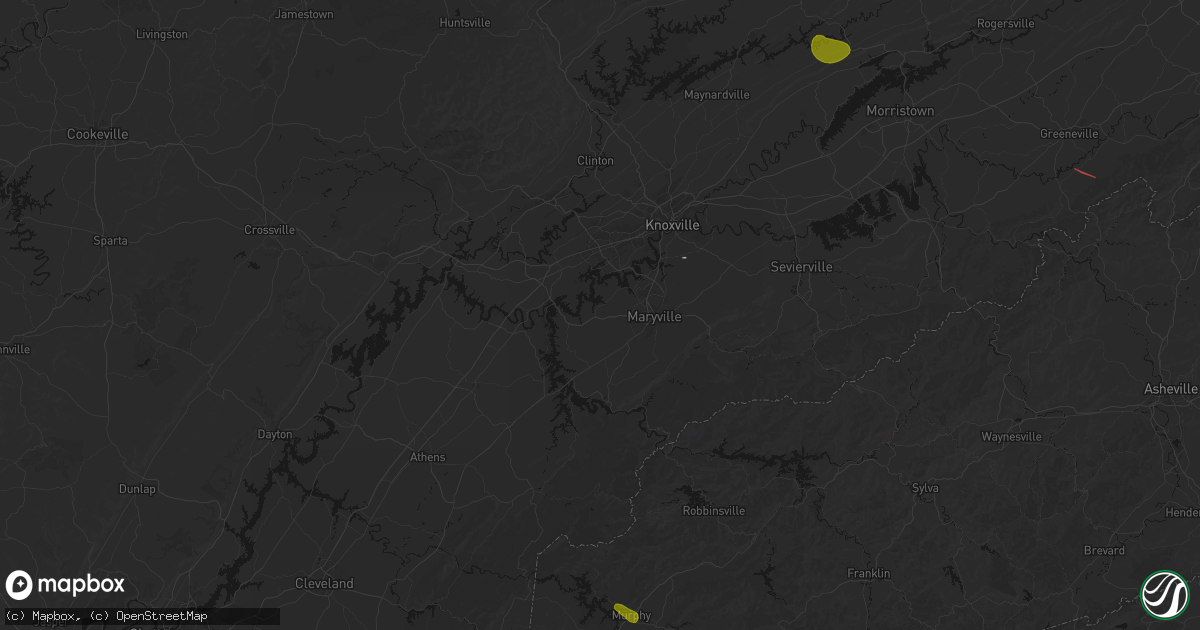 Hail map in Friendsville, TN on July 28, 2026