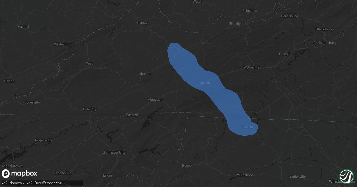Hail map in Glade Spring, VA on July 28, 2026