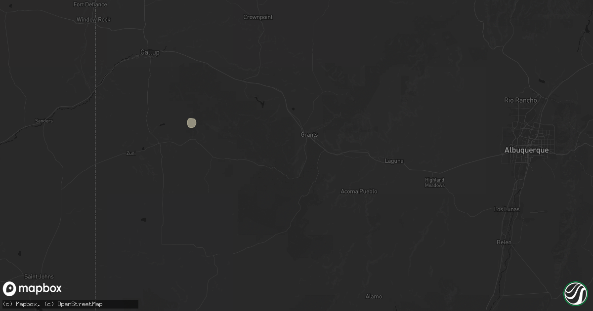 Hail map in Grants, NM on July 28, 2026
