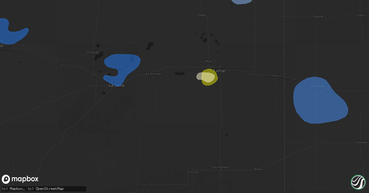 Hail map in Hasty, CO on July 28, 2026