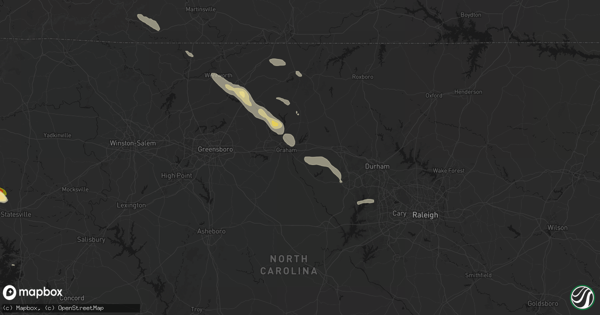 Hail map in Haw River, NC on July 28, 2026