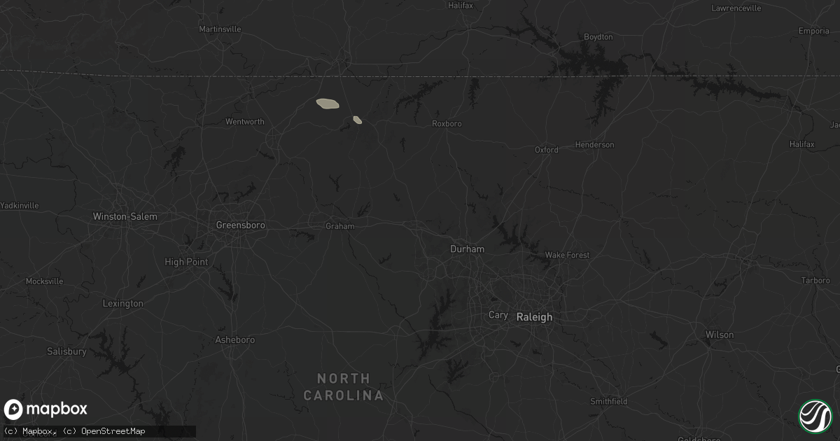 Hail map in Hillsborough, NC on July 28, 2026