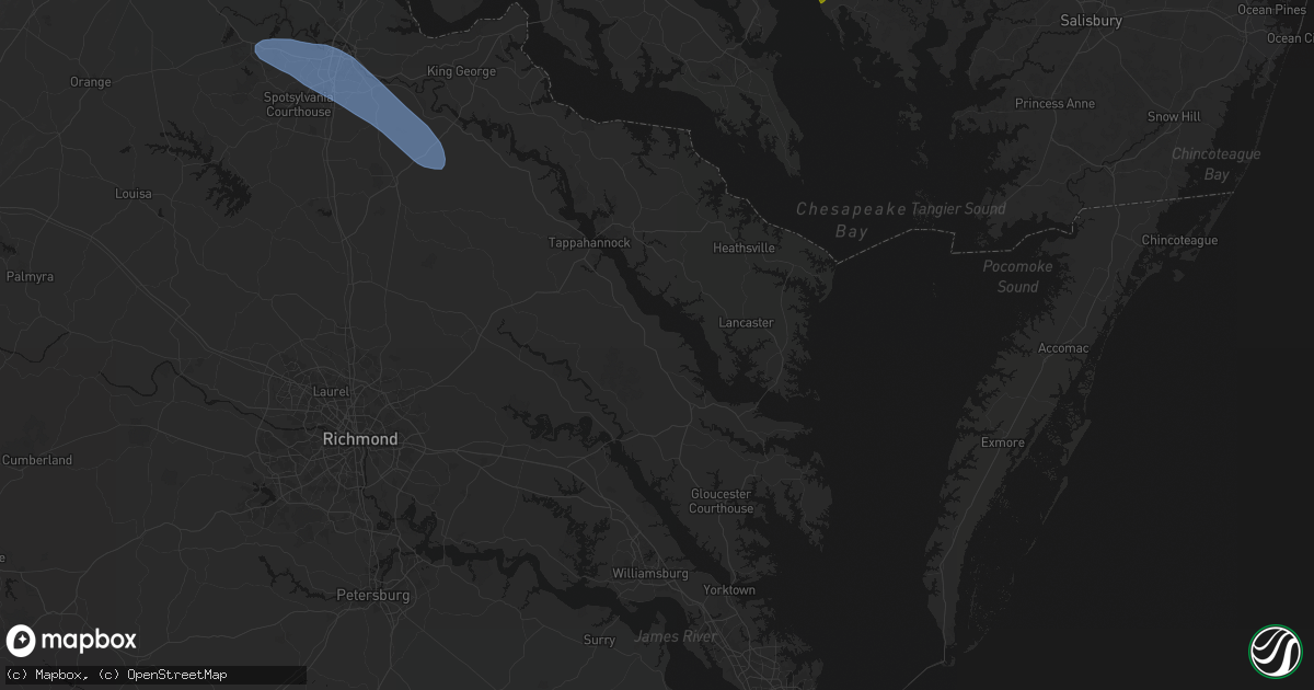 Hail map in Jamaica, VA on July 28, 2026