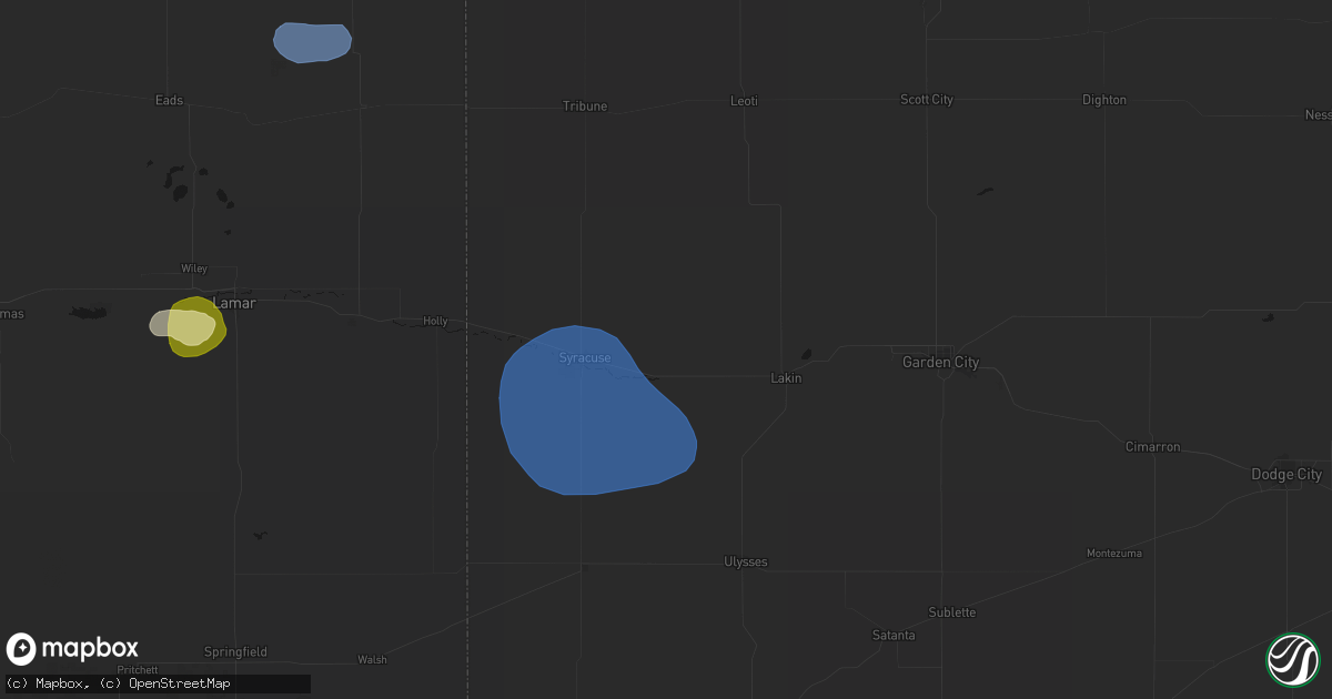 Hail map in Kendall, KS on July 28, 2026
