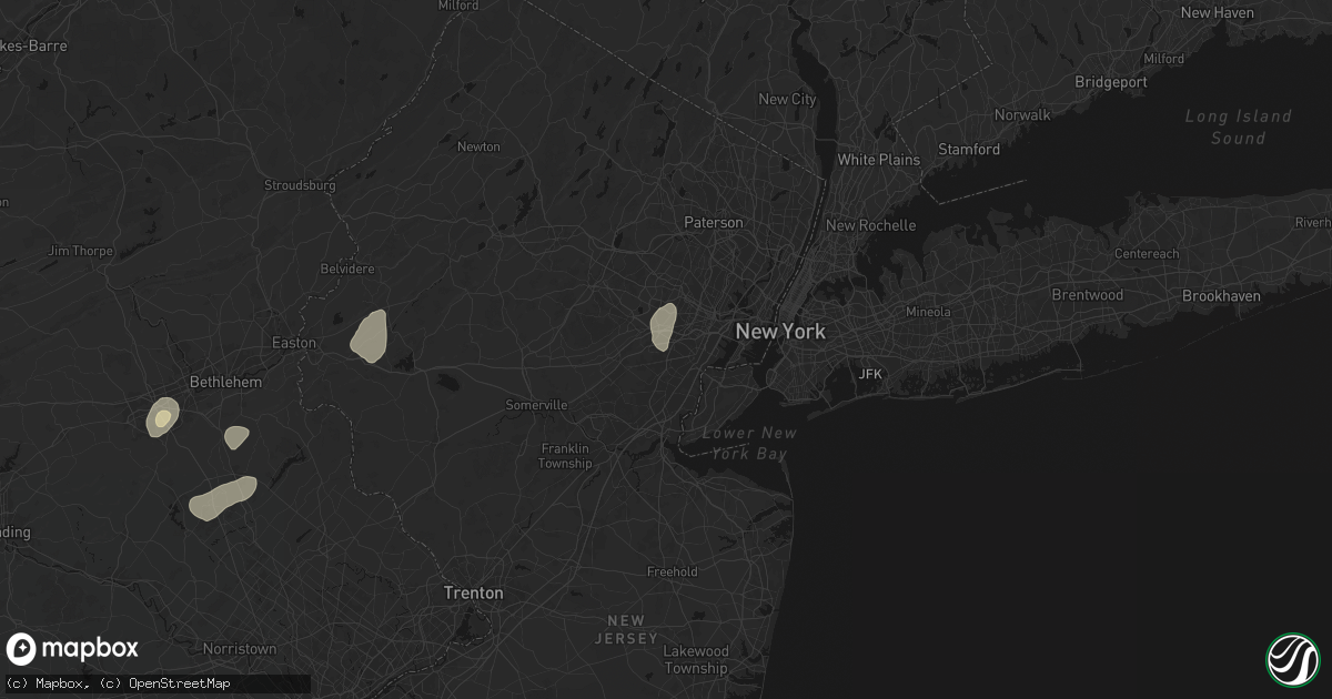 Hail map in Kenilworth, NJ on July 28, 2026