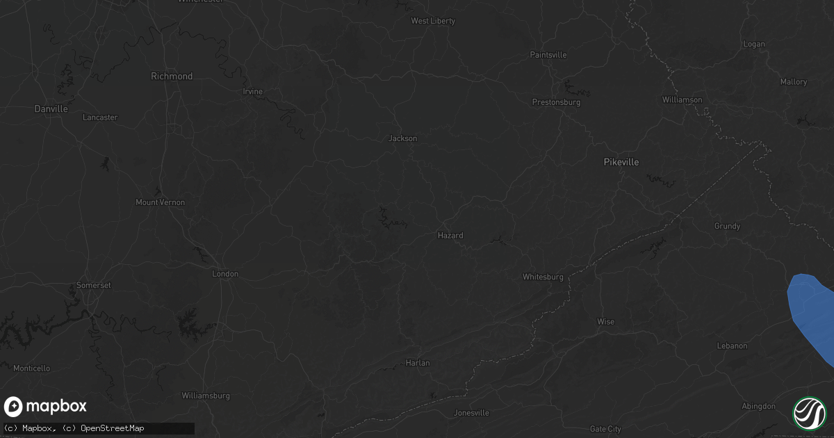 Hail map in Krypton, KY on July 28, 2026