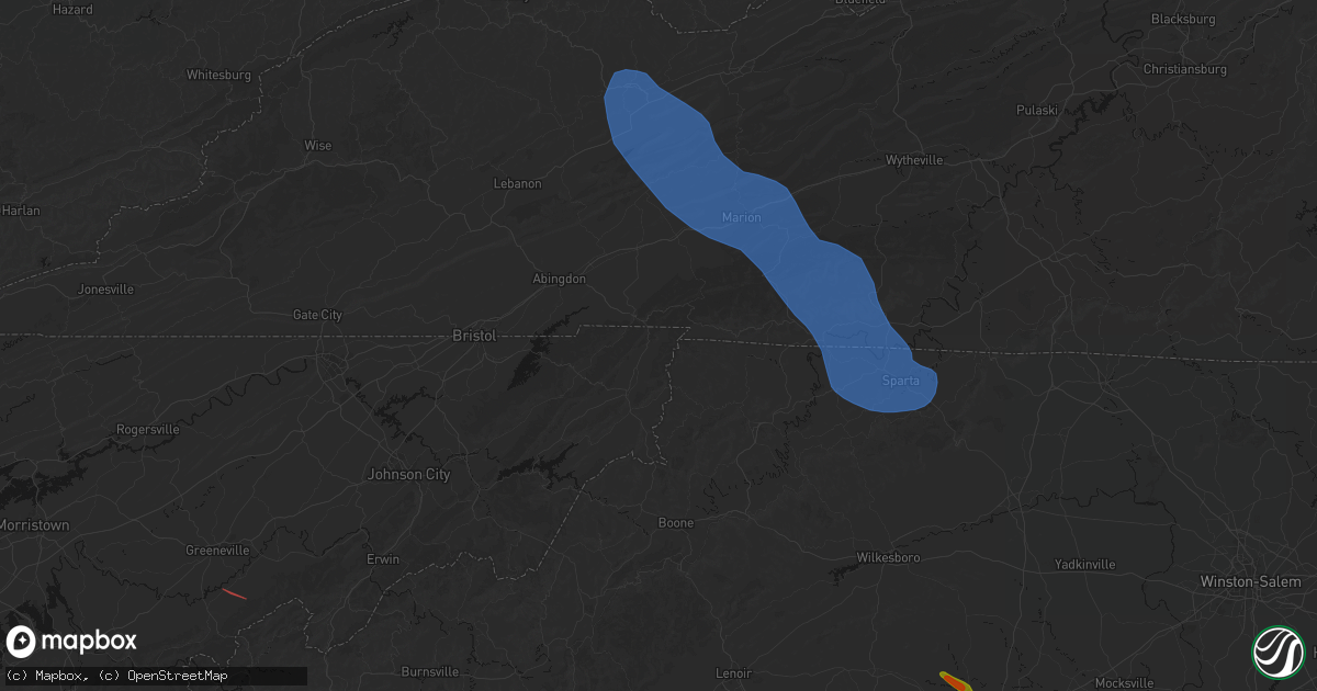 Hail map in Laurel Bloomery, TN on July 28, 2026