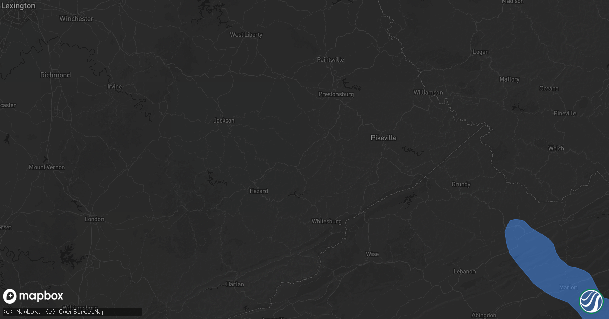 Hail map in Leburn, KY on July 28, 2026