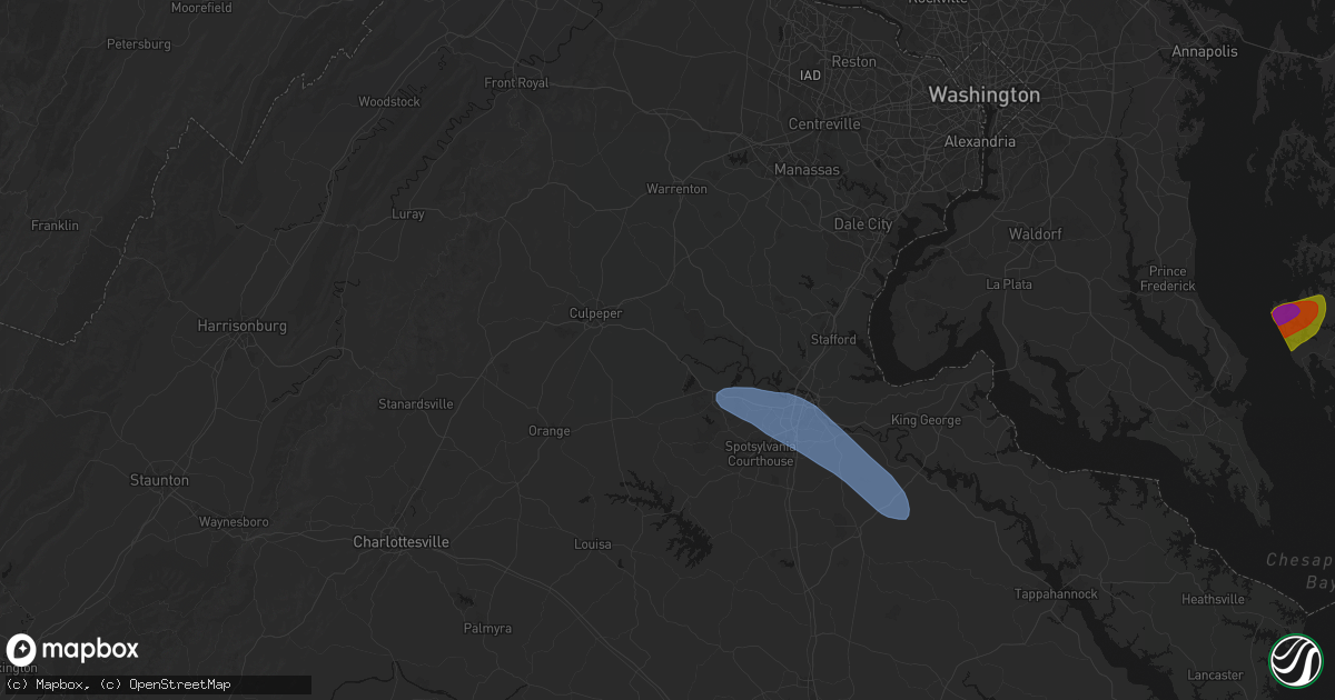 Hail map in Lignum, VA on July 28, 2026